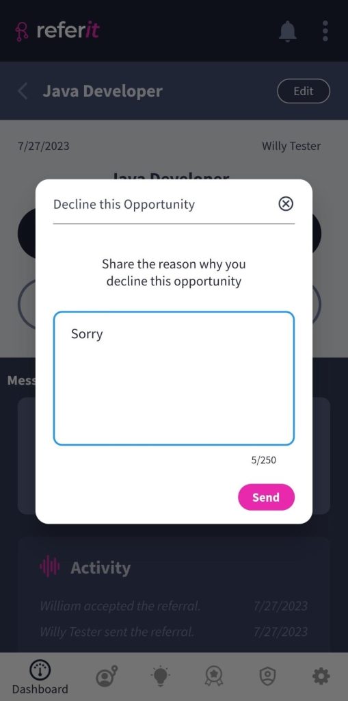 Decline & Reply Opportunity