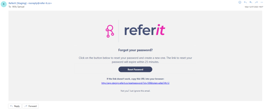 Reset Password Email